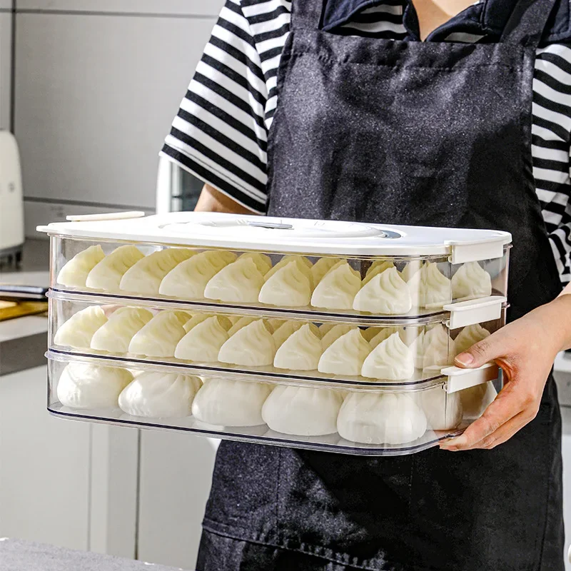 Food Grade Dumpling Storage Box Special Preservation Cold Freezer Box Fridge Freezer Multi-layer Egg Roll Pastry Container