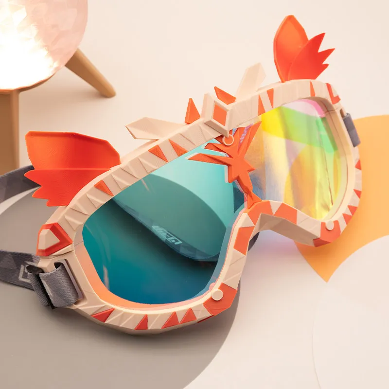 

3DPrinted Furry Animal Protective Goggl with Magnetic Snap on Replaceable Lenses and Adjustable Bandages for Kigurumi and Kemono