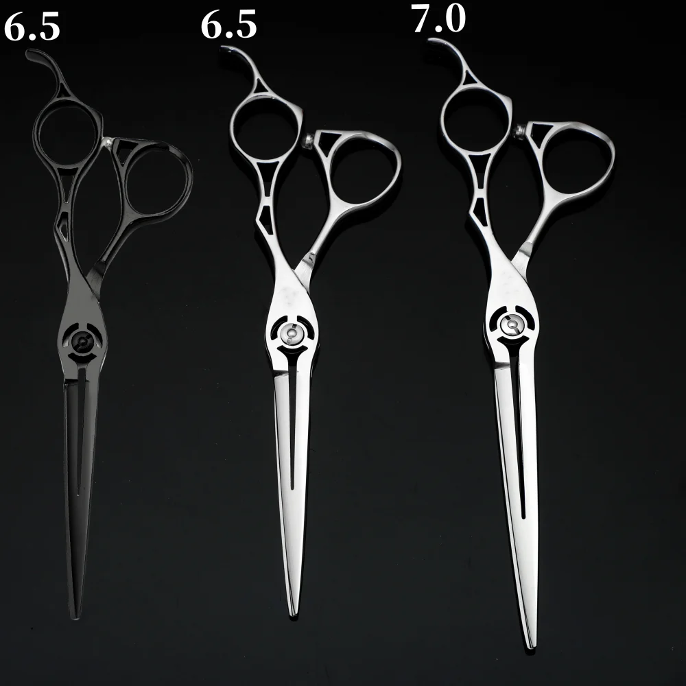 Professional Salon Barber's scissors 6.5-inch set， Hair thinning scissors with reverse teeth 440C 6-6.5-7inch