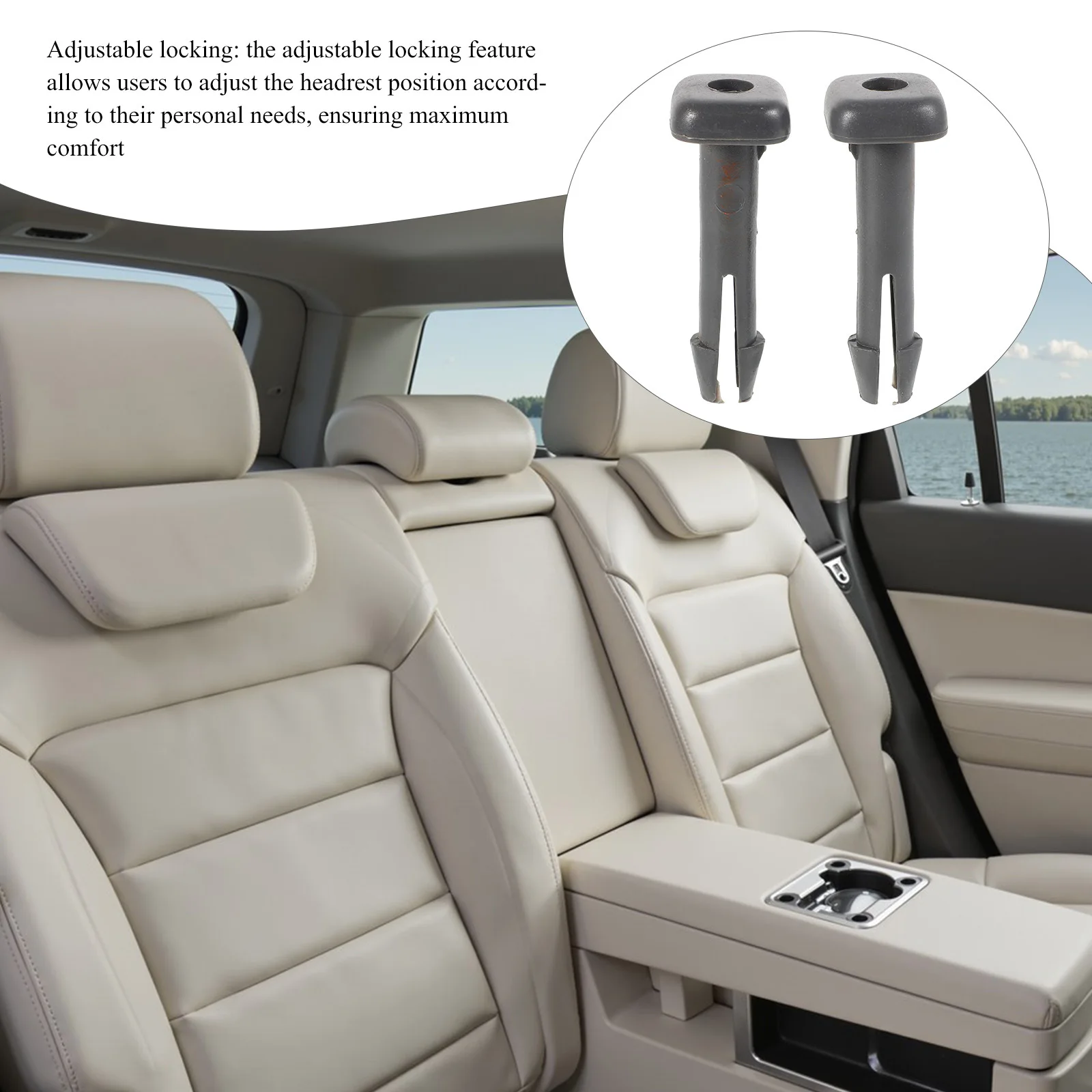 

1Pair Seat Headrest Guide Inserts Adjustable Locking Plastic Headrest Post for Car Truck Modified Seats Car Seat Accessories