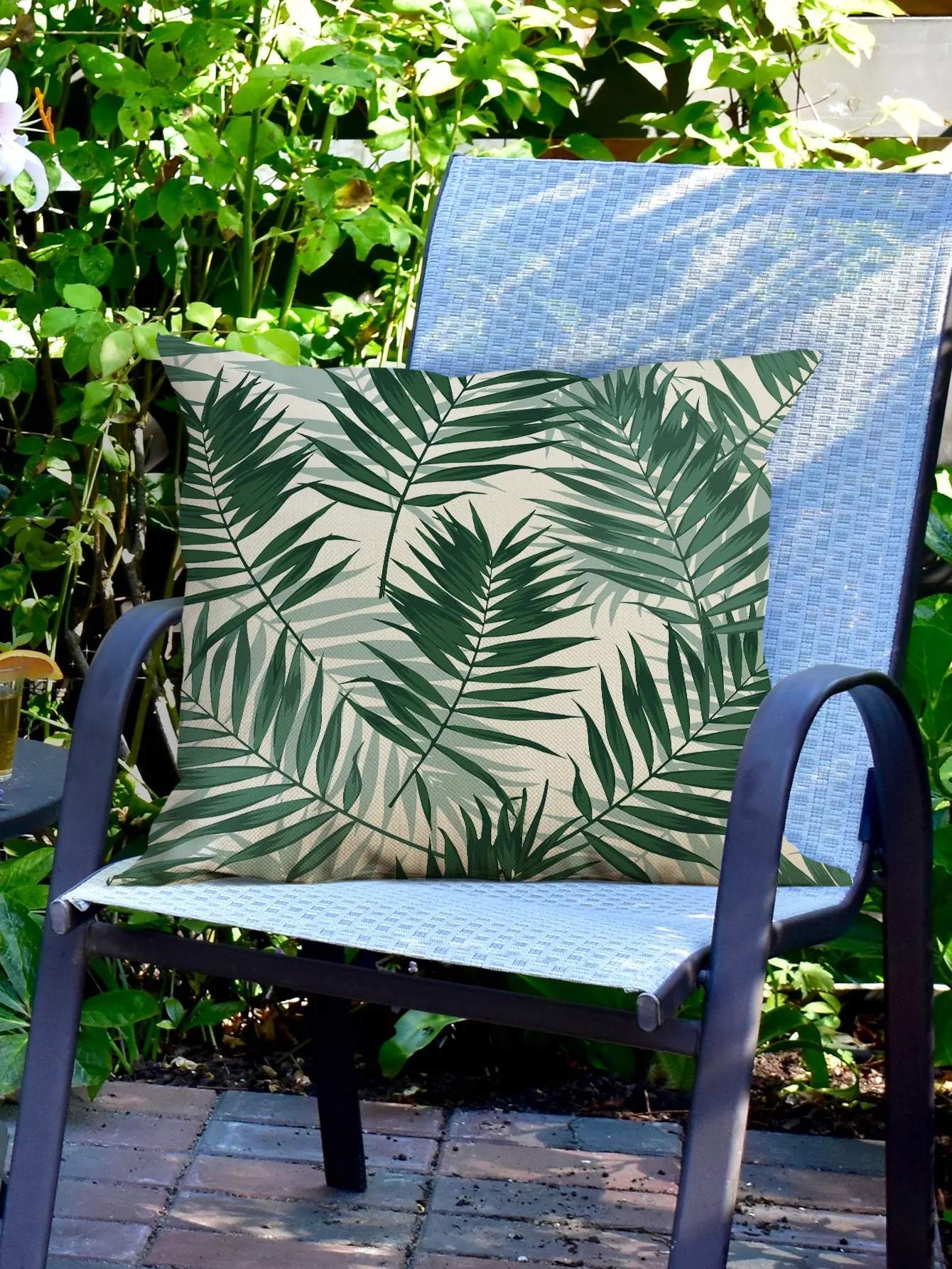 1 PC Leaf Pattern Cushion Cover, No Filling, Modern Fabric Single Linen Decorative Outdoor Throw Pillow Cover