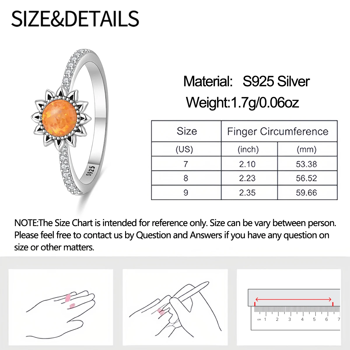 Women's Simple Design 925 Sterling Silver Engagement Ring