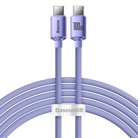 Baseus Crystal Shine USB-C PD Cable 100W 5A 480 Mb/s 2m Purple