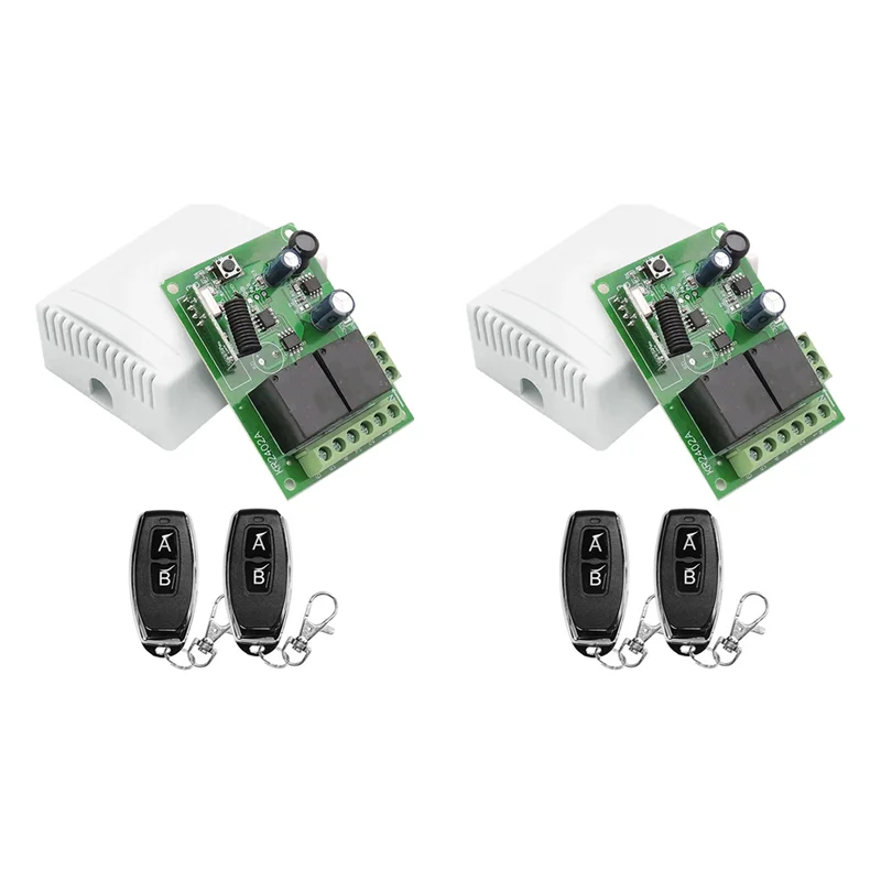 

ABBY-2X 433Mhz Remote Control Switch Wireless Relay 2CH Module RF Transmitter DC 5V 12V 24V 30V For Garage Door Light Lamp