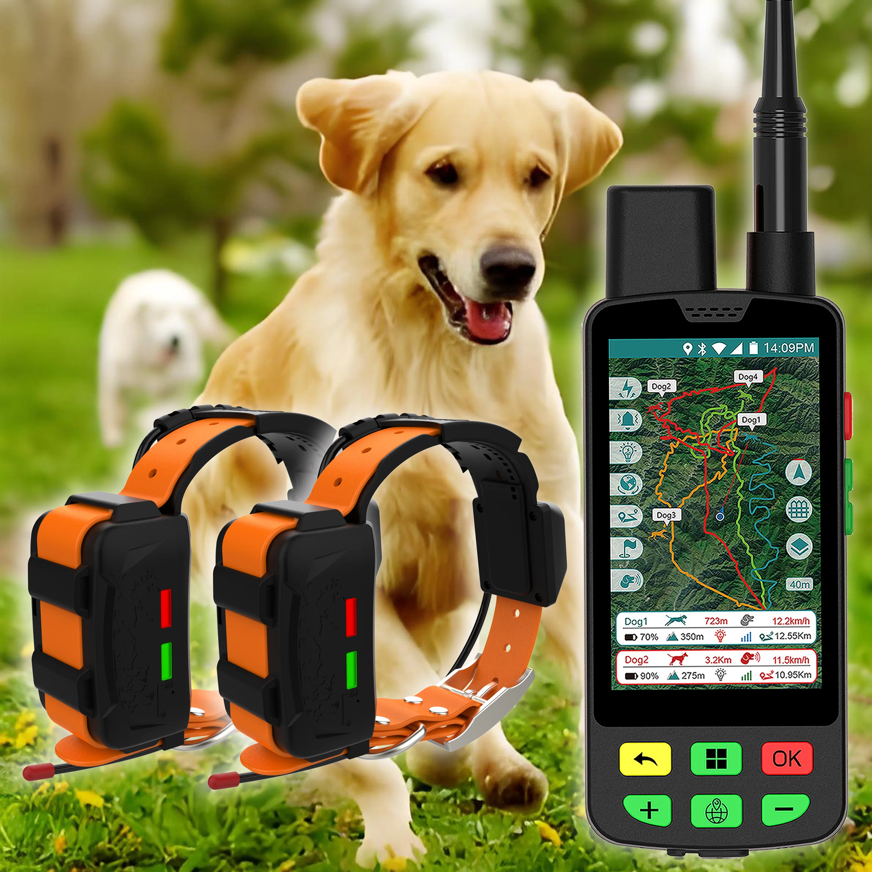 ESEEK High-Gain Dog GPS Tracking Collar With Antena: Dual-Polarity VHF + 15KM Range - OEM Customization Available