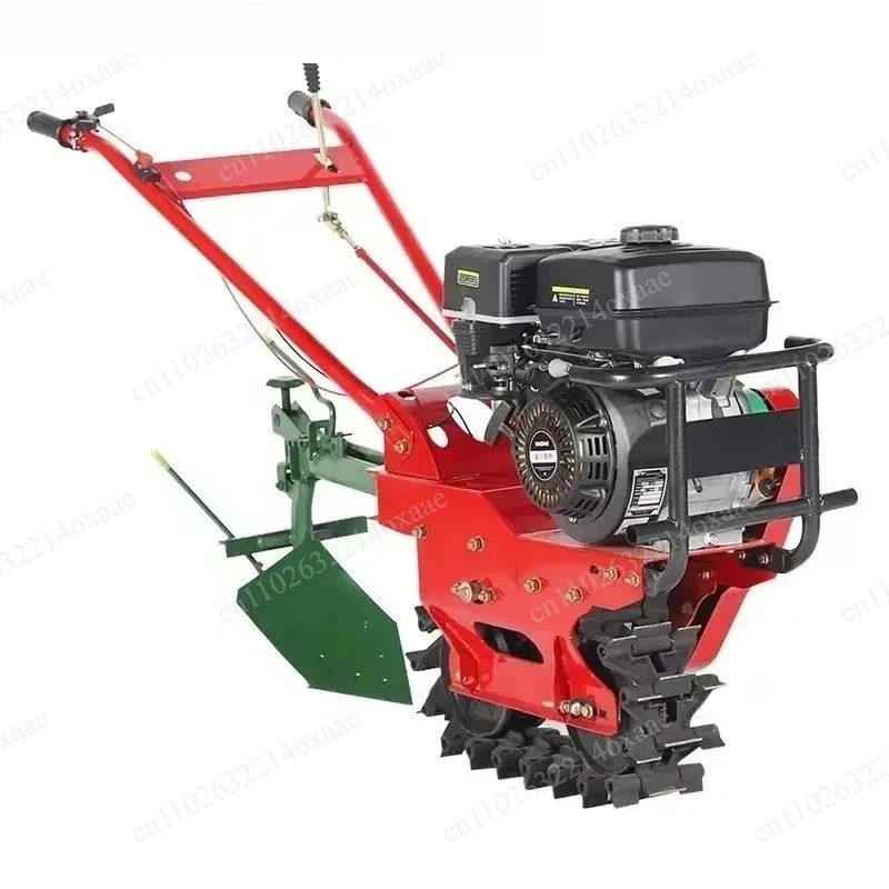 8 Horsepower Water-cooled Crawler Micro-cultivator Small Plow Cultivator Multifunctional Greenhouse Fertilization Seeder