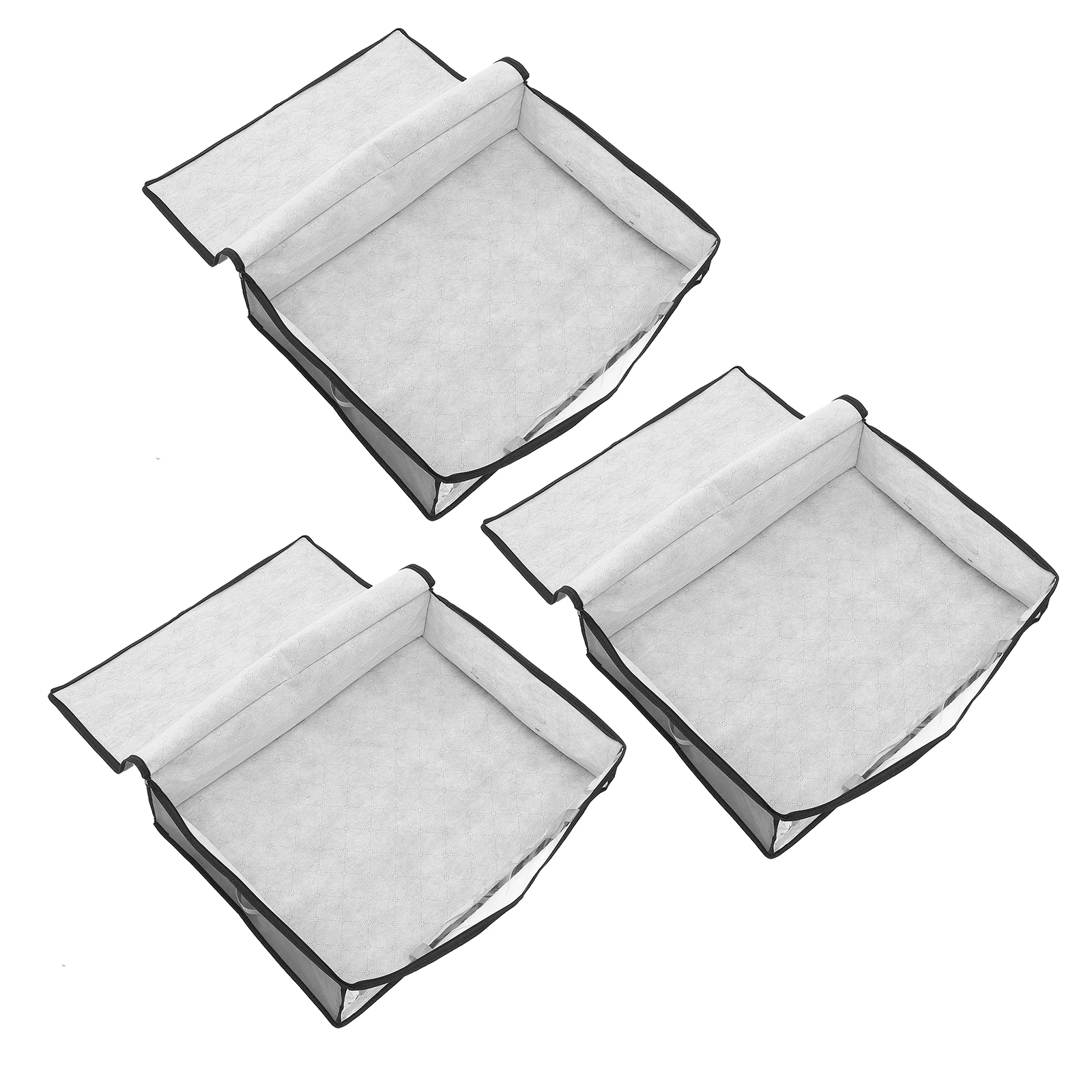 

3 Pcs Non Woven Storage Bags Large Capacity Foldable Clothes Organizer Underbed Containers T Shirts Washable Bag Household
