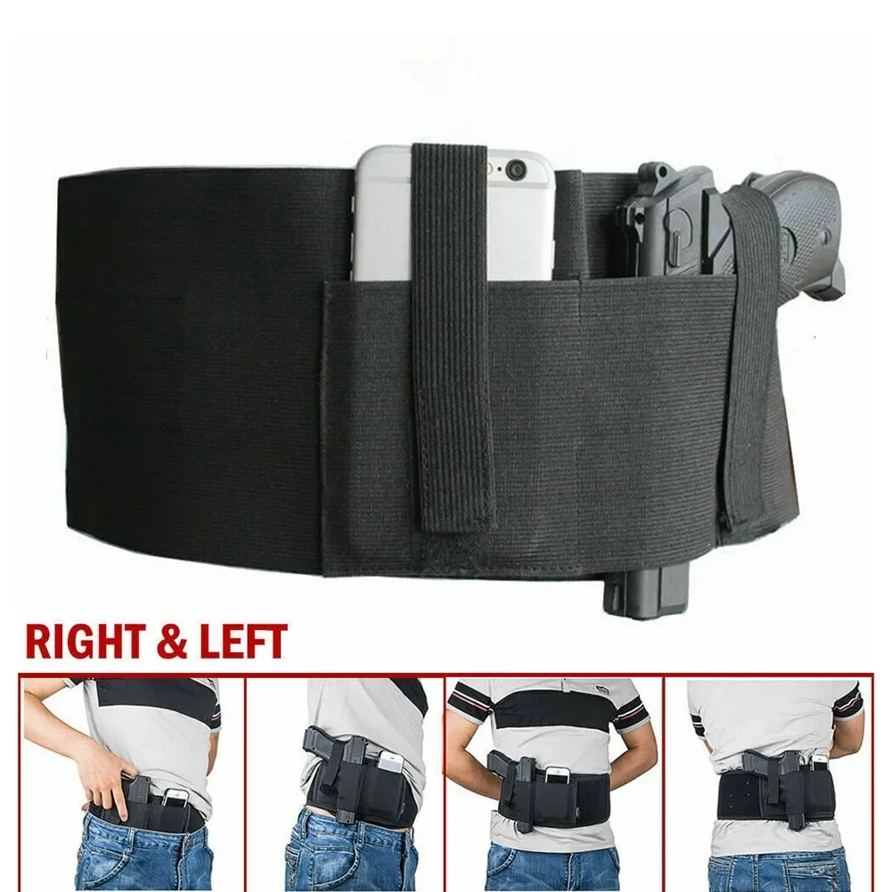 Taktische Bauch pistole Holster Gürtel verborgen tragen Taillen bund Pistolen halter Magazin tasche Jagd unsichtbaren Bund Holster