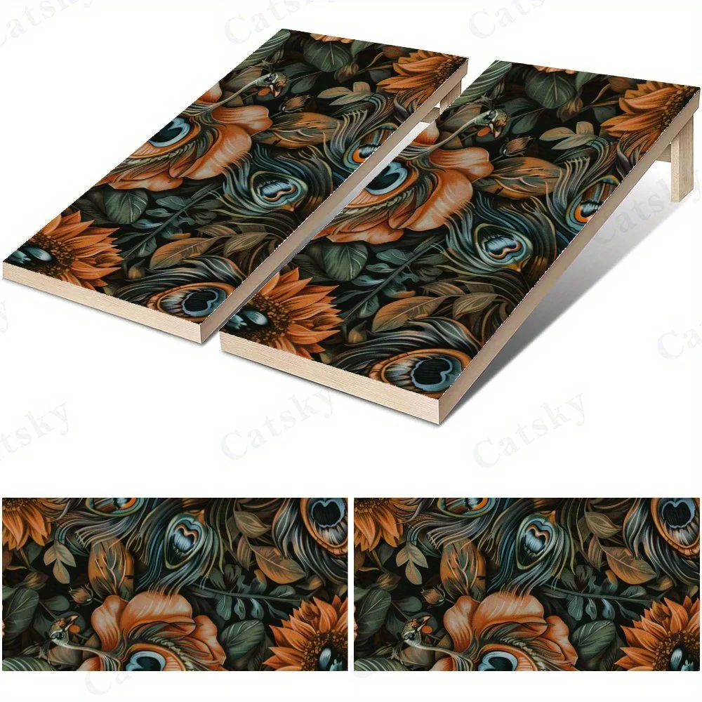 

Цветы с павлиньими перьями, богемное искусство, экзотический декор, высокая стоимость! 2D плоские виниловые наклейки на песочную панель — без пузырьков, легкое применение