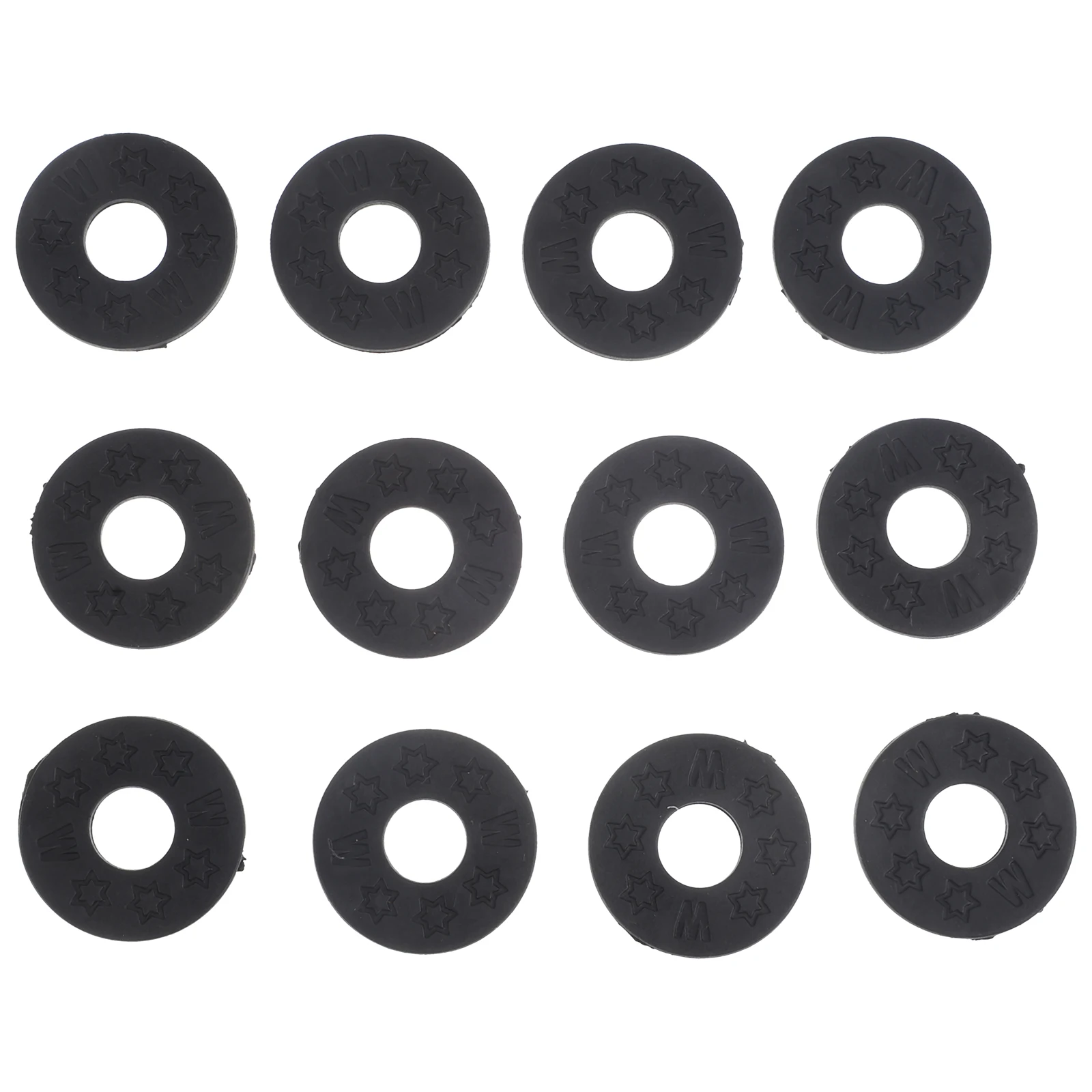 

12 Pcs Lock Non Slip Silicone Washers Black Durable Reliable Strap Accessories Guitar Strap Pads for Bass Electric