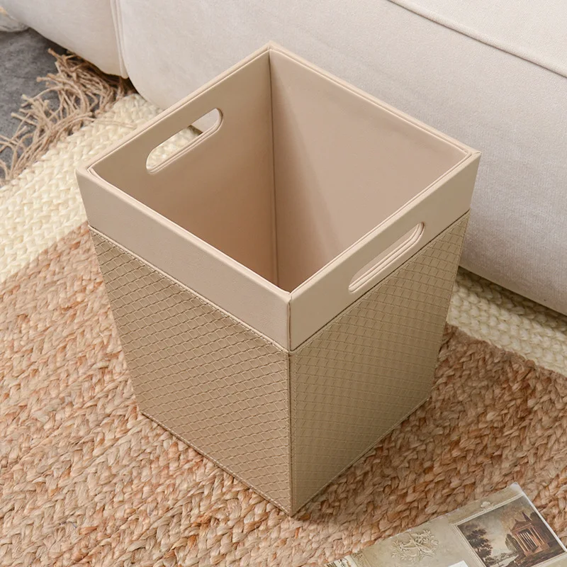 DSA light luxury leather storage basket household sundries bedroom dirty laundry basket premium decorative storage