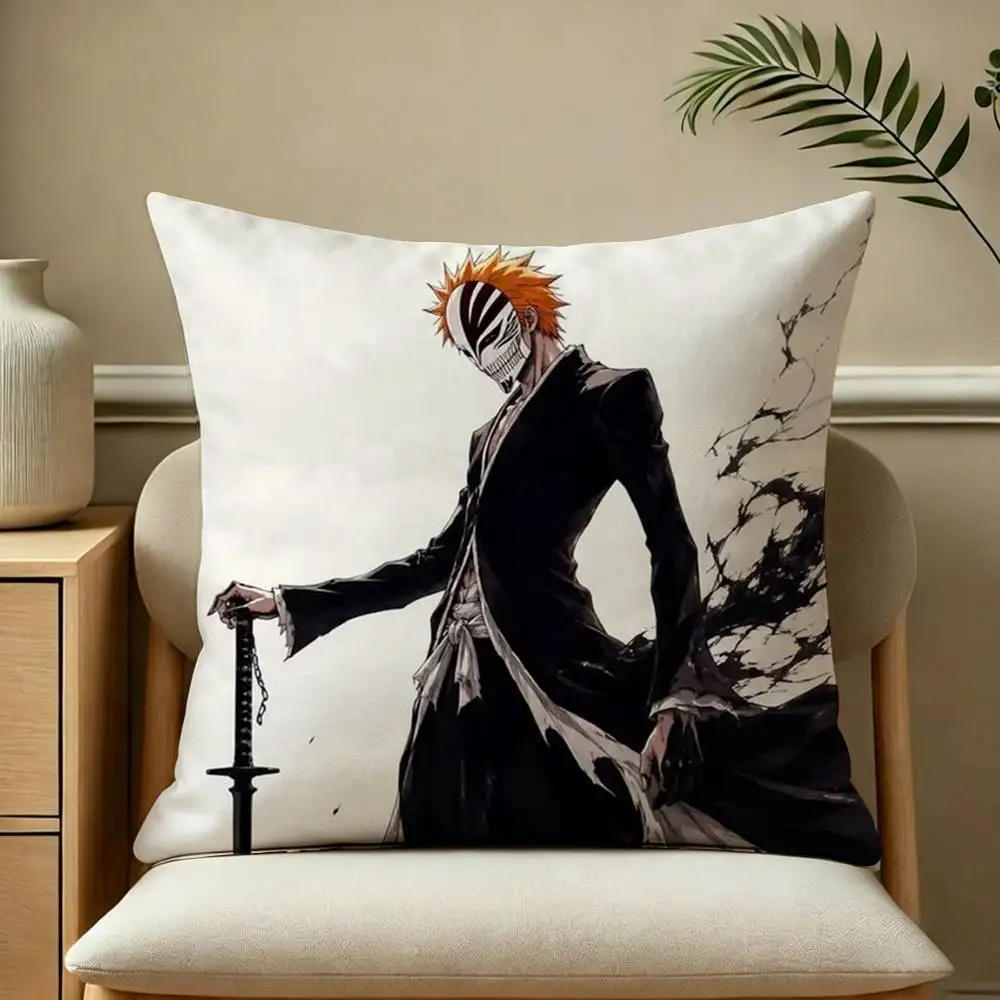 Cool Ichigo K-Kurosaki Anime  Pillow Case Square Double-Sided Sofa Cushion Cover Bedroom Bedside Pillow