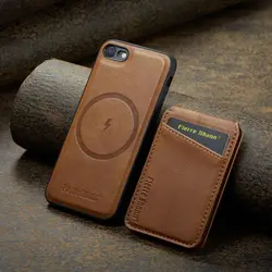 Magnetic Detachable Leather Wallet Phone Stand Case Wireless Charge Cover for iPhone 7 8 SE 2020 2022 4.7 inch