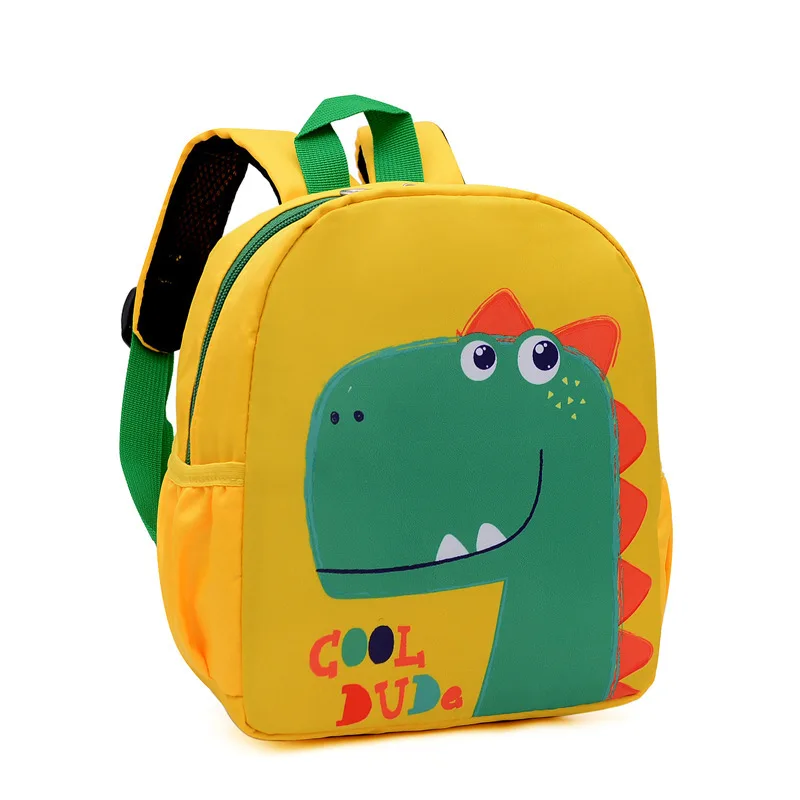 Dinozor karikatür sevimli sırt çantası öğrenci schoolbag anaokulu keten sırt çantası çocuk seyahat çantası hediye