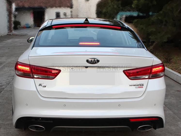 For Kia K5 Optima 2011-2019 Black Spoiler With Brake Light Roof Spoiler Rear Trunk Boot Wing Lip Roof Tail Spoiler Car Styling