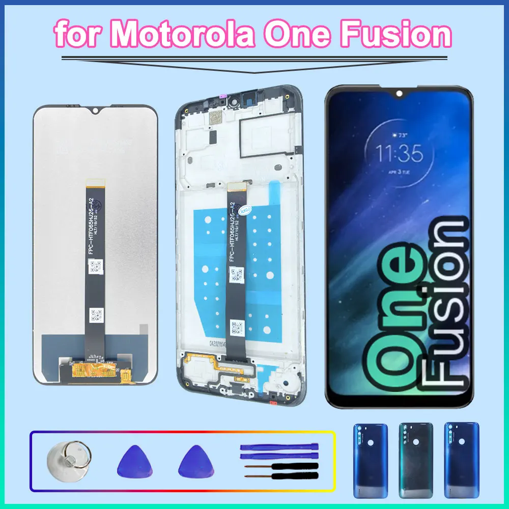 Tested Lcd for Motorola Moto One Fusion XT2073 XT2073-2 Display Touch Screen Digitizer Replacement Assembly for Moto One Fusion