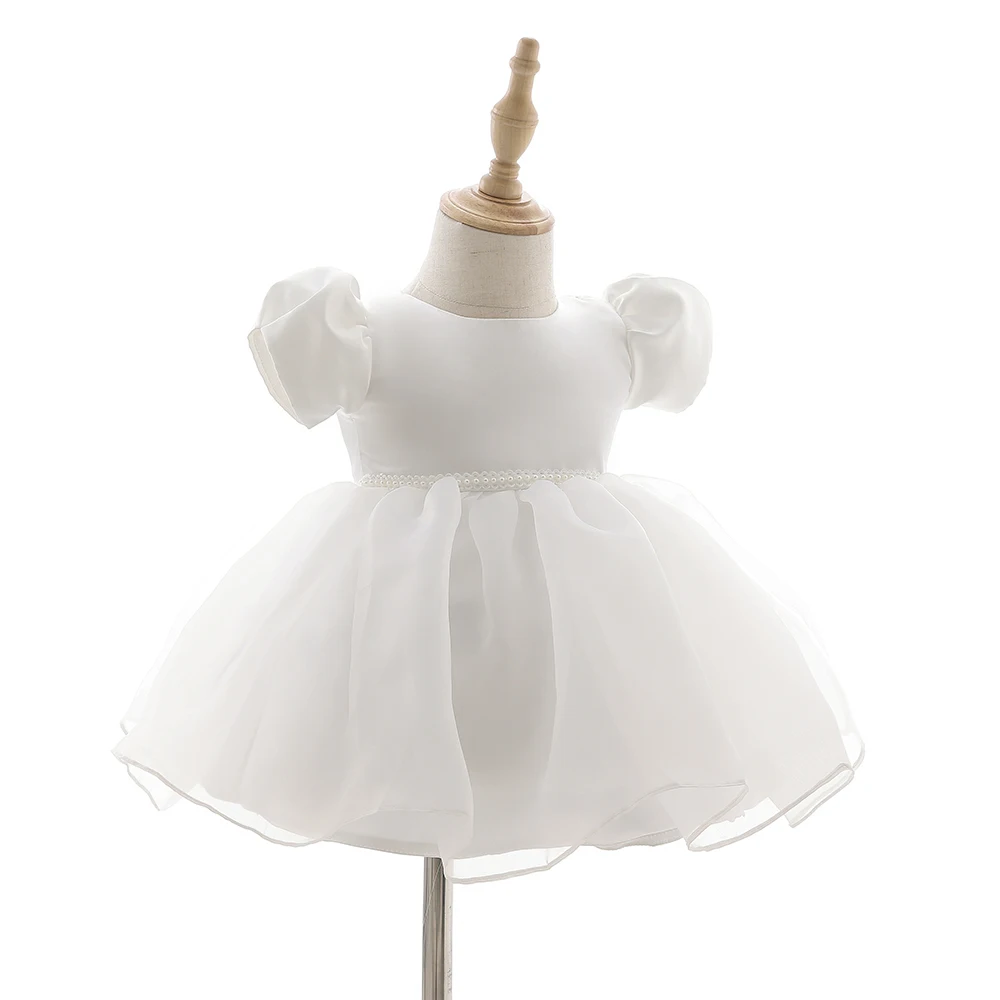 Wholesale Birthday Dresses Beautiful Ball Gown Beaded Flower Baby Girl Dress New Design Pageant Luxury High Quality