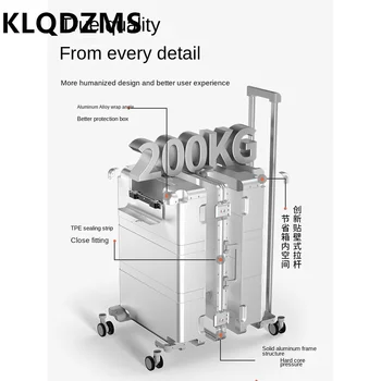 KLQDZMS 여행 가방, 24 인치 오프닝 비즈니스 캔 트롤리 케이스, 20 인치, 모든 알루미늄 마그네슘 합금 탑승 상자, 28 인치 바퀴 달린 수하물 