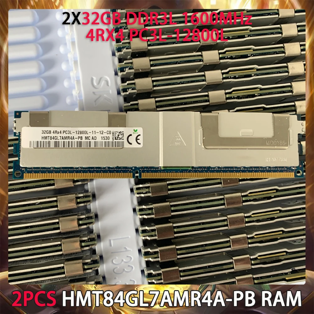 2PCS HMT84GL7AMR4A-PB RAM For SK Hynix 32GB DDR3L 1600MHz 4RX4 PC3L-12800L Server Memory