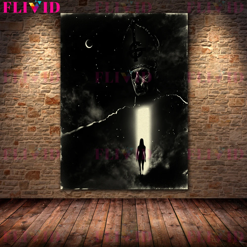 Ghosts In The Dark,Demons,Dracula Vintage Wall Art Canvas Painting Creepy Pagan Devil Art Poster And Print Home Decor Unframed