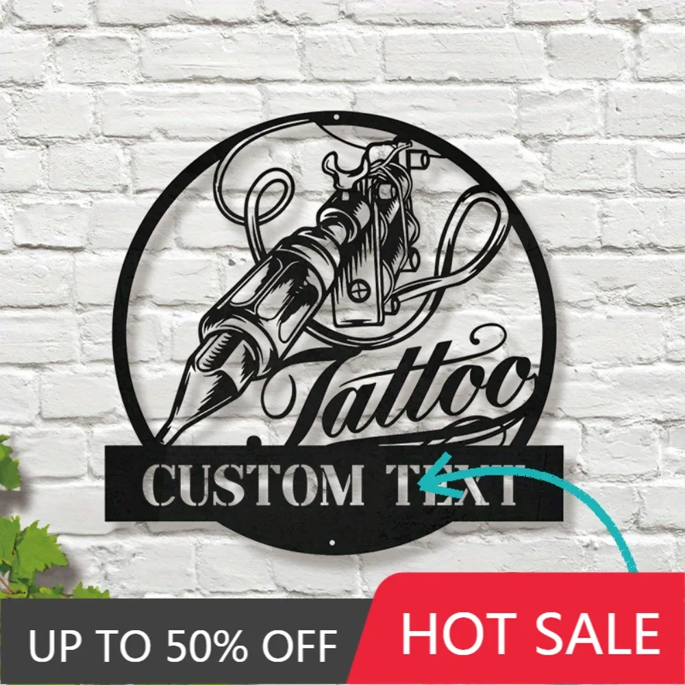 

Iron Art Decorative Painting Unique Custom Ink-Art Name Metal Wall Sign Tailored for Tattoo Parlor Decor Flexible Hanging Art Sp