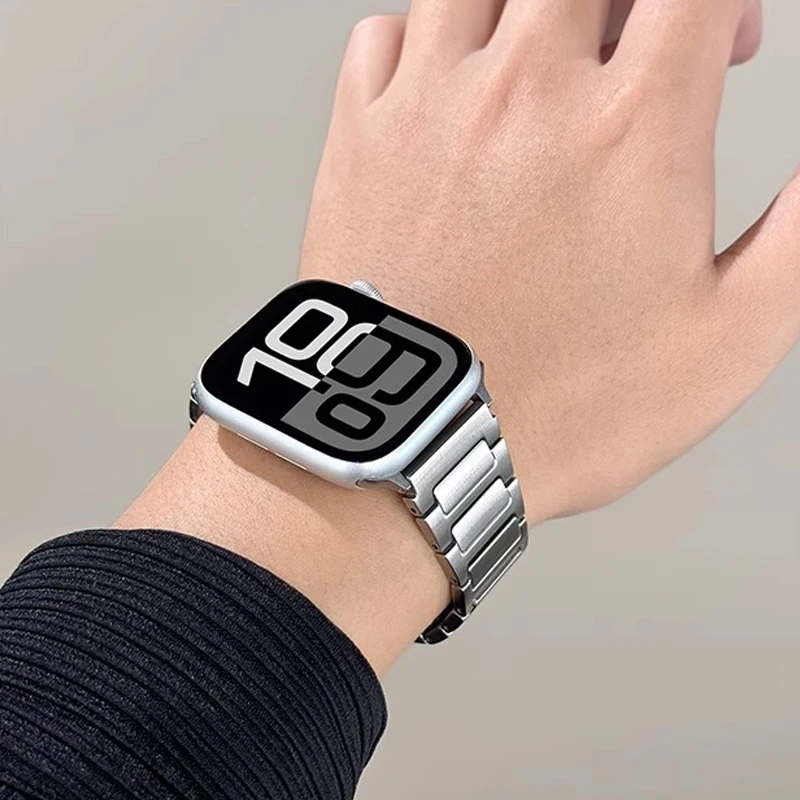 Cinturino sottile in metallo in acciaio inossidabile a forma di I per Apple Watch 42/41/40/38 44/45/46/49 Cinturino con fibbia a farfalla per iWatch Series S10 9