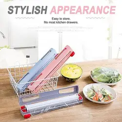 Food Cling Wrap Dispenser Film Wrapper Film Dispenser Aluminum Foil Wrap Organizer For Kitchen Drawer Cling Film Cutter Kitchen