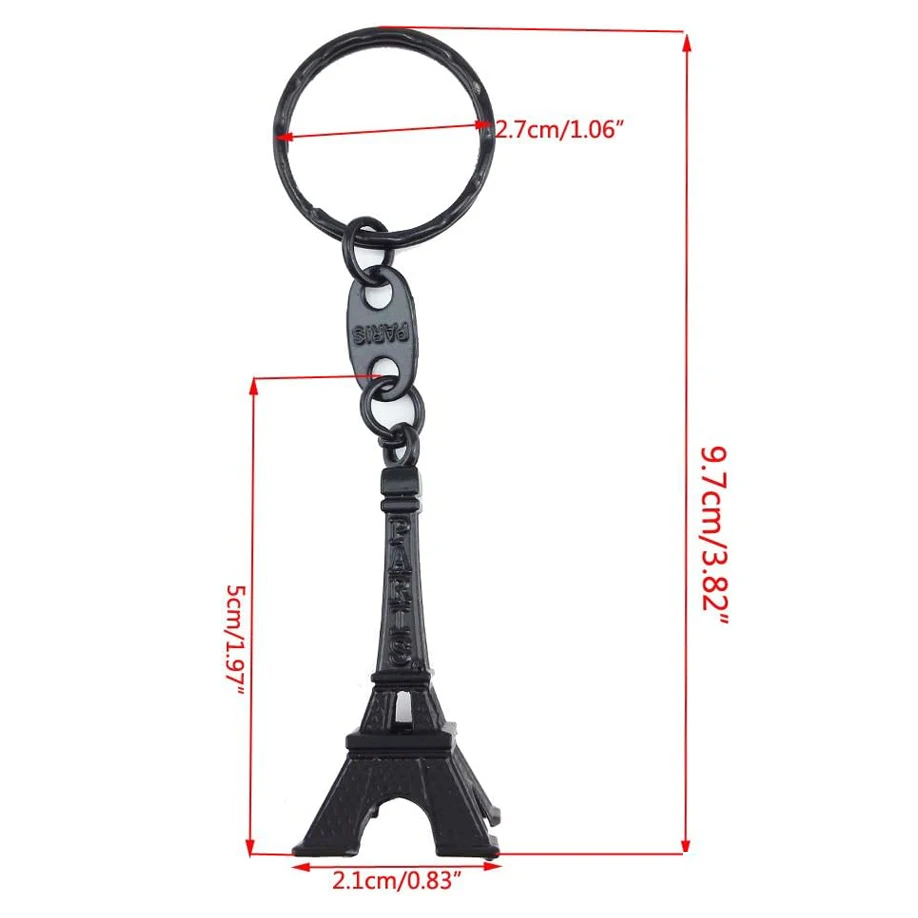 10Pcs Paris Eiffel Tower Keychain Mini Eiffel Tower Keyring Candy Color Key Ring 10 Colors