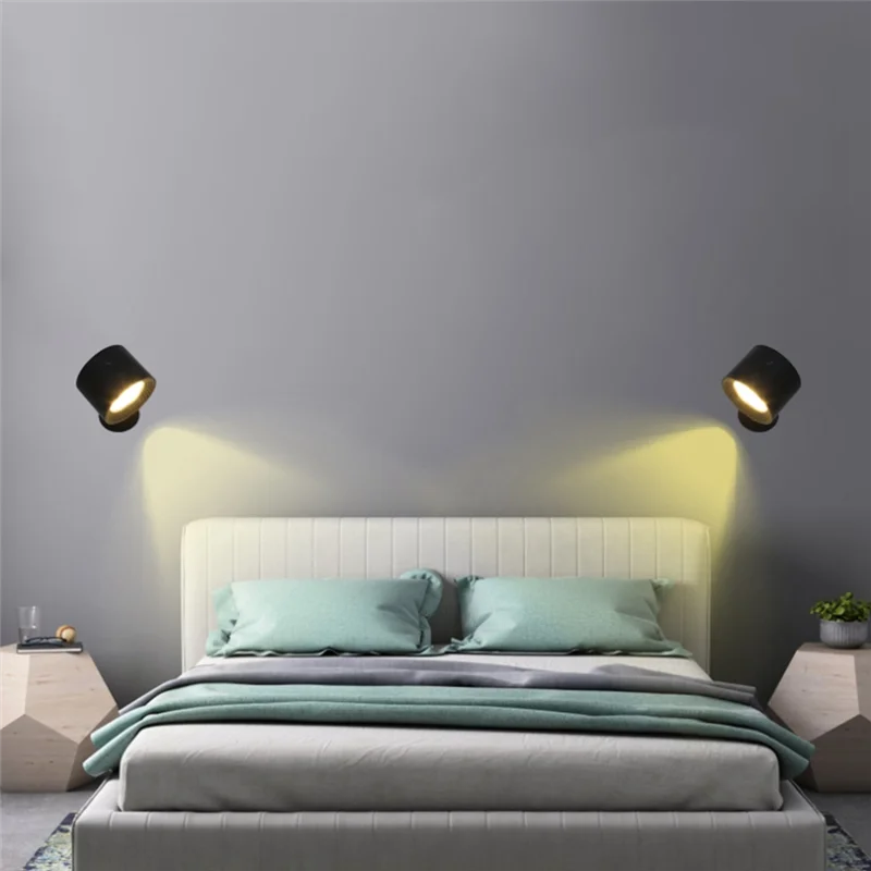 THIVN-USB Rechargeable LED Lights With Remote 3 Color Temperatures RGB 7 Colorful 360° Rotatable Magnetic Installation