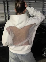 American Gothic Sexy Hollow Mesh Hoodie Y2K Clothes Womens Fashion Translucent Pullover Sweatshirt Casual Long Sleeves Jacket - Image 3