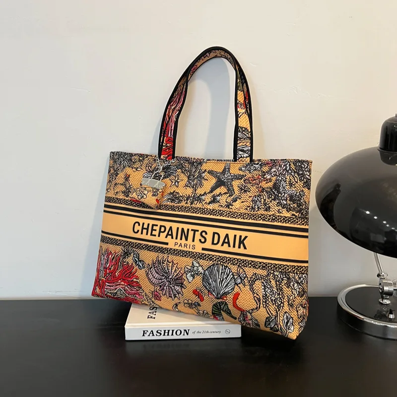 

2025 Waterproof Canvas Tote Bag for Women - Spacious Work Commuter & Shopping Bag with Handles