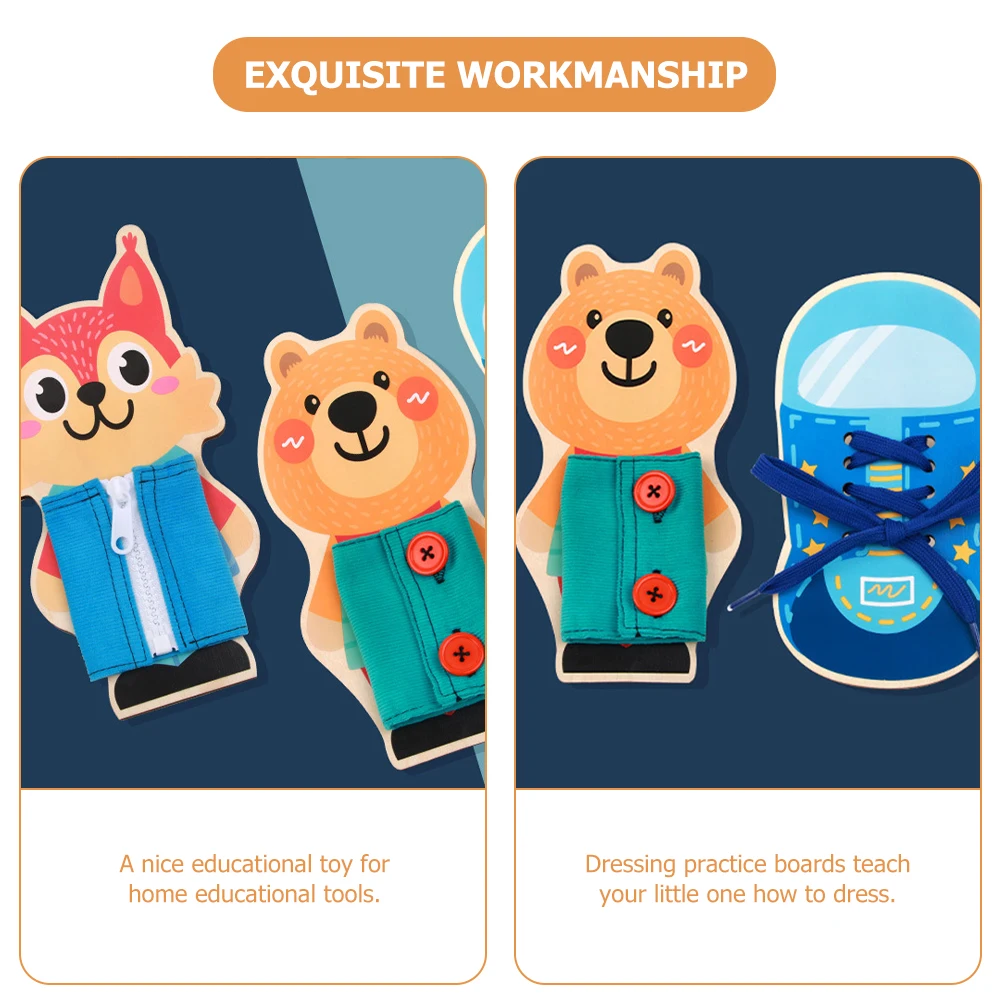 1 conjunto de cadarços de madeira tênis tie-up botões de sapato criança ocupado placa educacional habilidades motoras finas crianças aprendizagem atividade sensorial