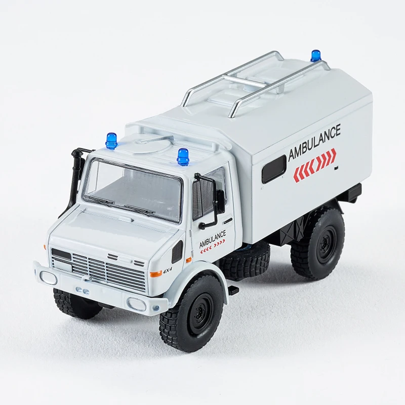 MASSDI 1:64 스케일 U1300L U300L DLRG 구급차 트럭 무료 지붕 합금 시뮬레이션 자동차 모델 정적 컬렉션 기념품 선물