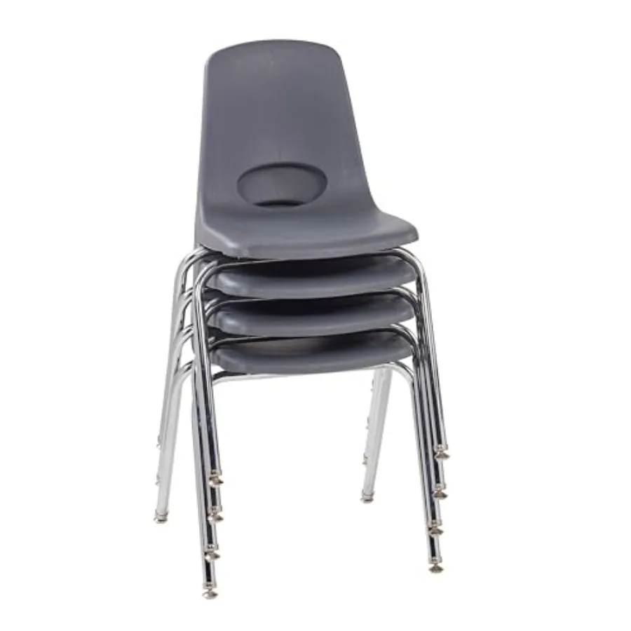 

FDP 18" School Stack Chair, Stacking Student Seat with Chromed Steel Legs and Nylon Swivel Glides For In-Home Learning, Classro