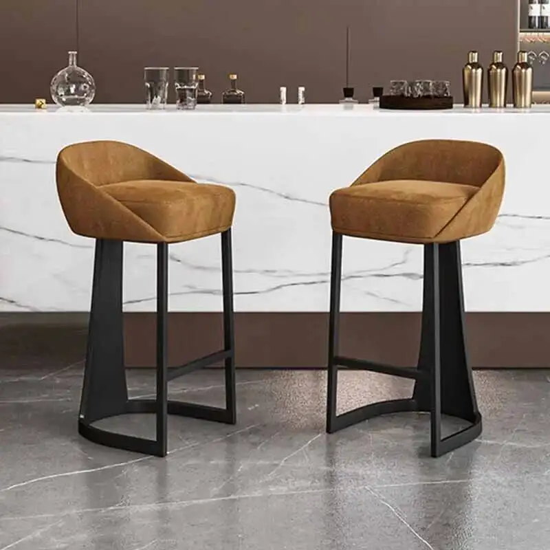 

Эстетический дизайнерский бархатный роскошный минималистичный офисный барный стул, высокий эргономичный стул для кафе, салона, мягкая мебель для дома Silla XY50BC