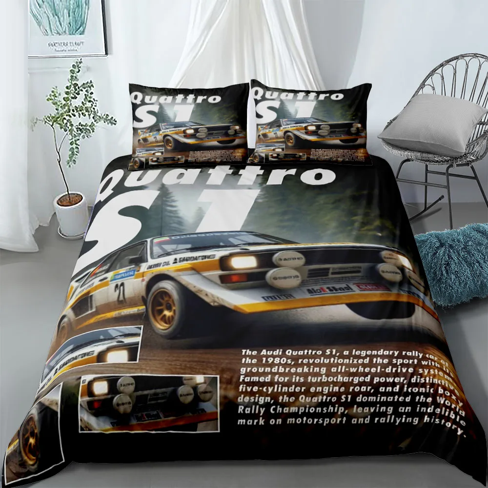 Automobile Poster Fans Bedding Set King Queen Double Full Twin Single Size Bed Linen Set