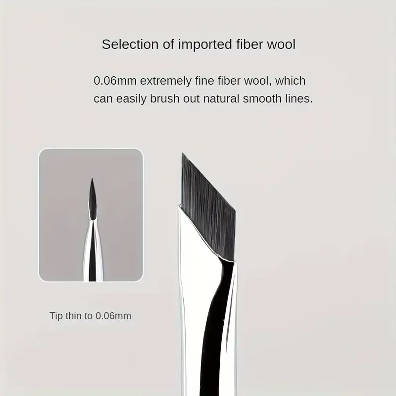 2PCS Fine Blade Eyeliner Brush+Ultra-Thin Flat Eyebrow Brush Makeup Auxiliary Tool Set Precise Outline of Eye Contour Details