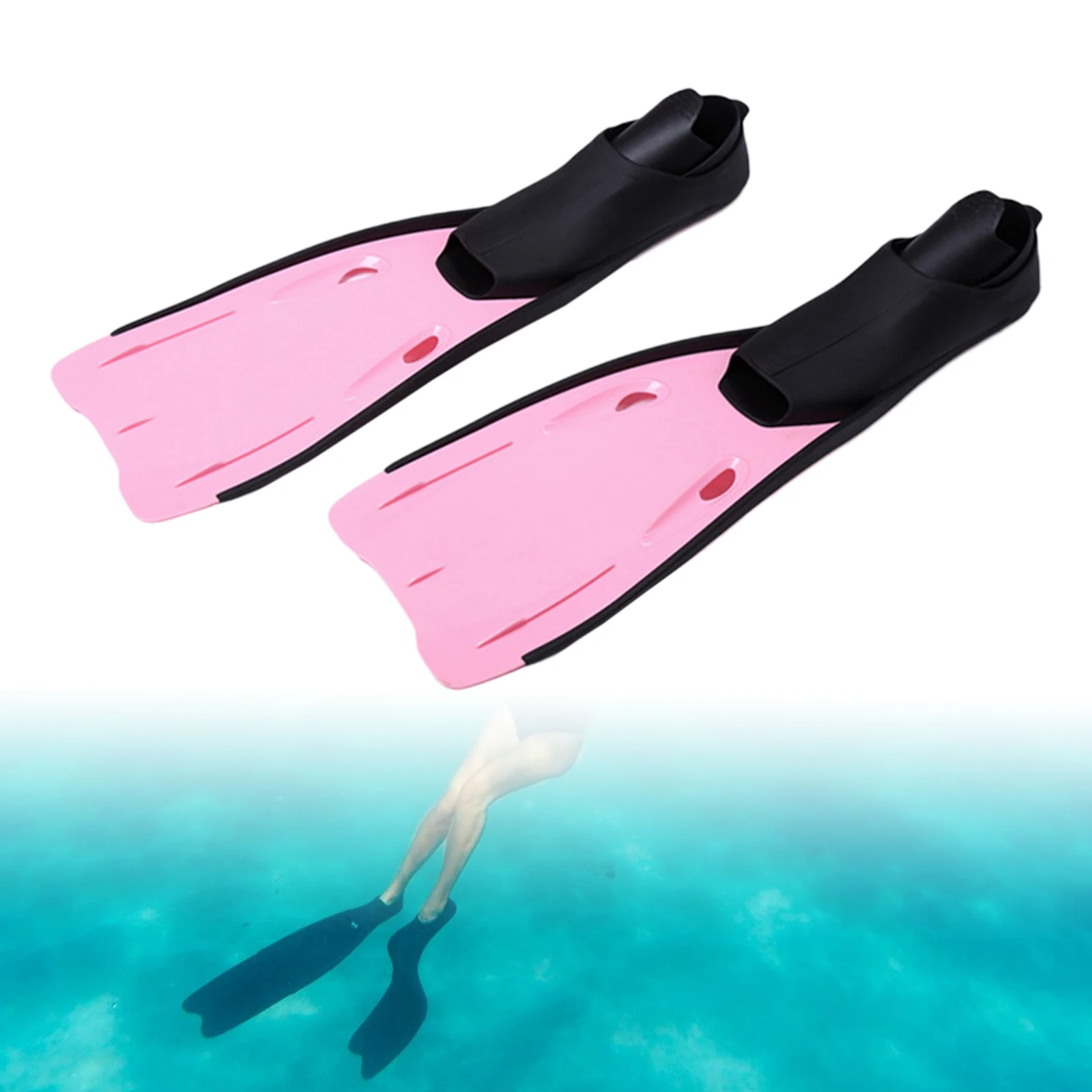 Professional Snorkel Fins Swim Training Scuba Diving Fins Full Foot Pocket Traveling Flippers for Beginner Adult Rubber Flippers