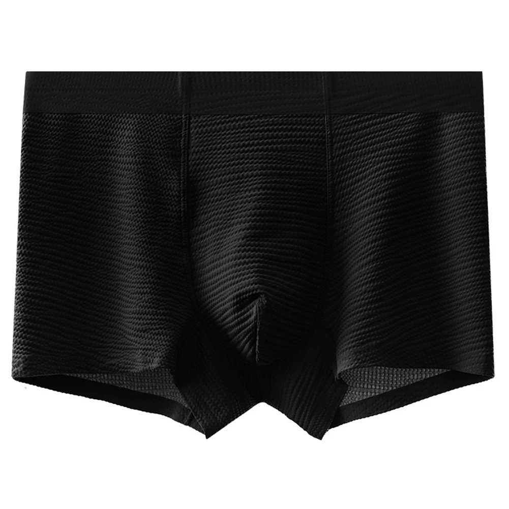 Mens Breathable Underwear Mens Pouch Boxershorts For Casual Use Soft Material U Convex Codpiece Anti-hemming Pants