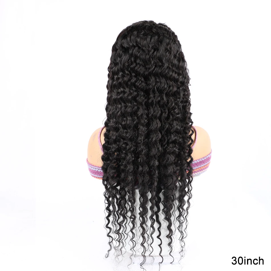 36Inch Transparent Deep Wave HD Lace Frontal Wig Glueless Wig Human Hair 180% Density 13x4 Lace Wig Deep Curly HD Lace Front Wig