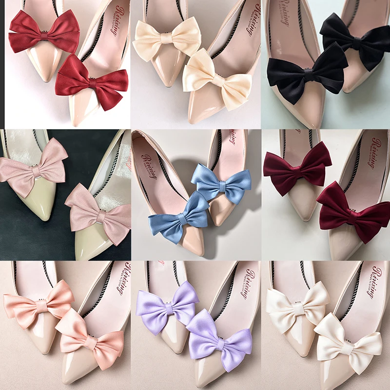 1Pair Bow Shoe Clip Wedding Shoes High Heel Decoration Women  Charm Shoe Buckle Decor Clips Shoes Accessories