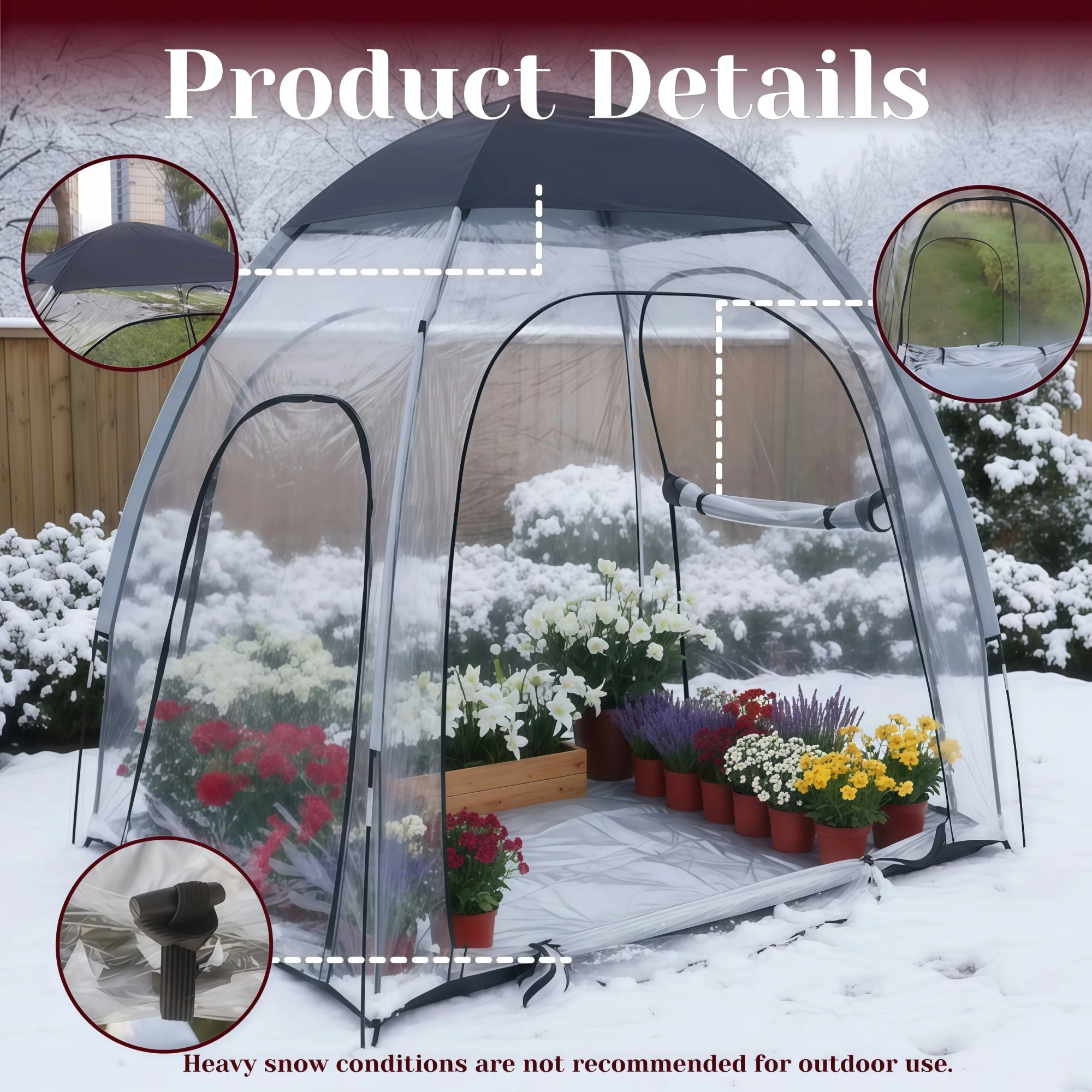 Portable Transparent Winter Plant Frost Cover for Easy Outdoor Garden Cultivation Movable Care Tool