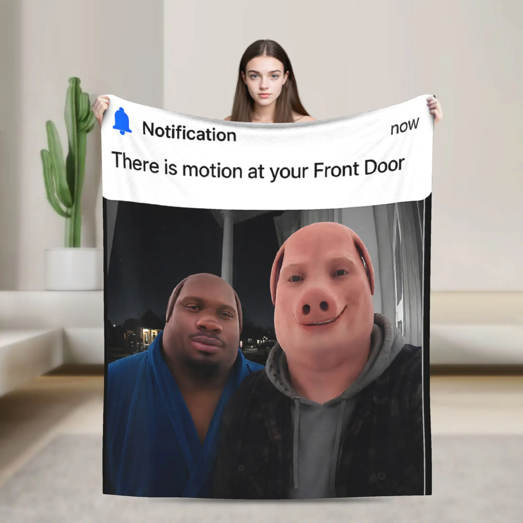 John Pork Dequavious Pork There is Motion At Your Front Door Throw Blanket Trend Blanket  For Sofa Home Car Flannel Bedspread