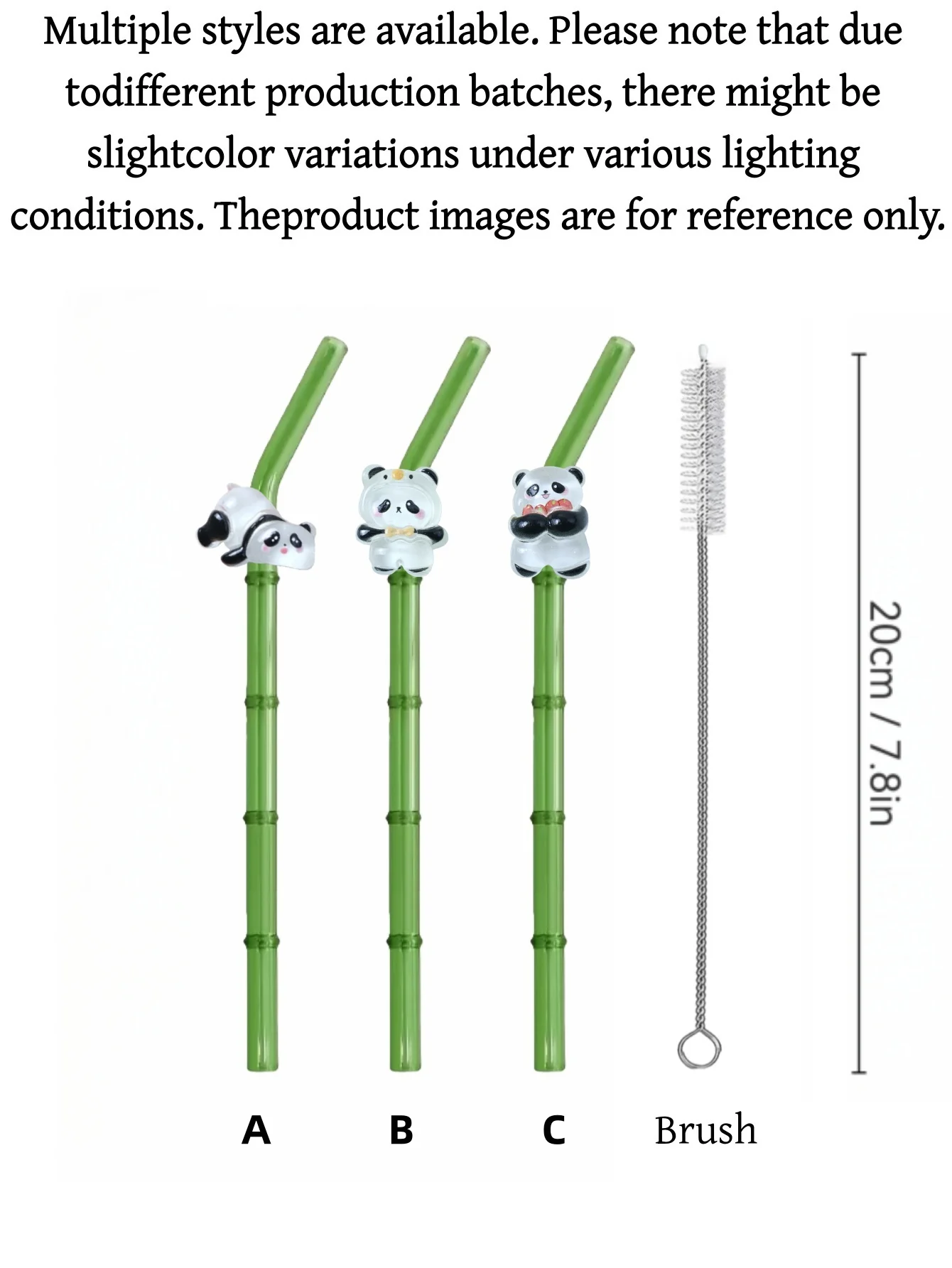 1/4PCS Panda Decor Bent Glass Straws, Perfect for Daily & Party Drinks, Ideal for Holiday Gifts, Fun Home, Office & Accessories