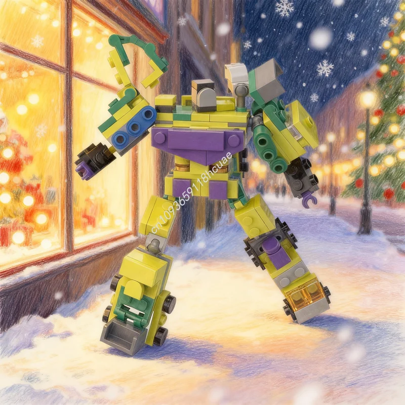 

187 деталей MOC Creator 3 в 1: Мини-модель Девастатора, конструктор, развивающая игрушка, идея для подарка на Рождество, креативный набор для творчества