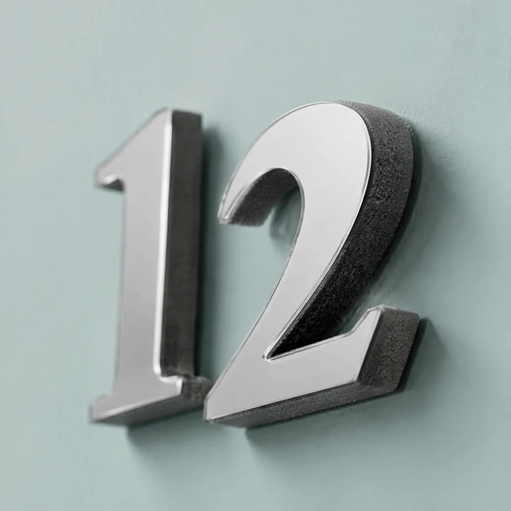 40cm DIY Wall Clock Silver Frameless Design Frameless Wall Clock DIY Assembly Kit 3D Mirror Surface 3D Wall Clock