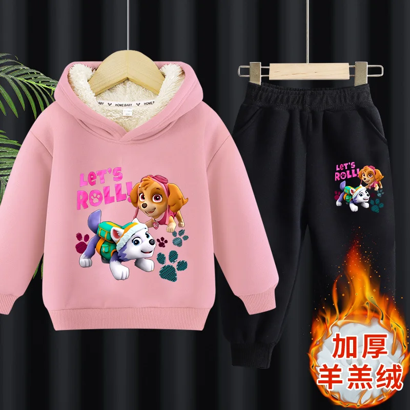 Paw Patrol Kids Clothes Girls Autumn Winter Sweatshirt + Long Pants 2piece Clothes Skye Cartoon Anime Leisure Tracksuits Gift