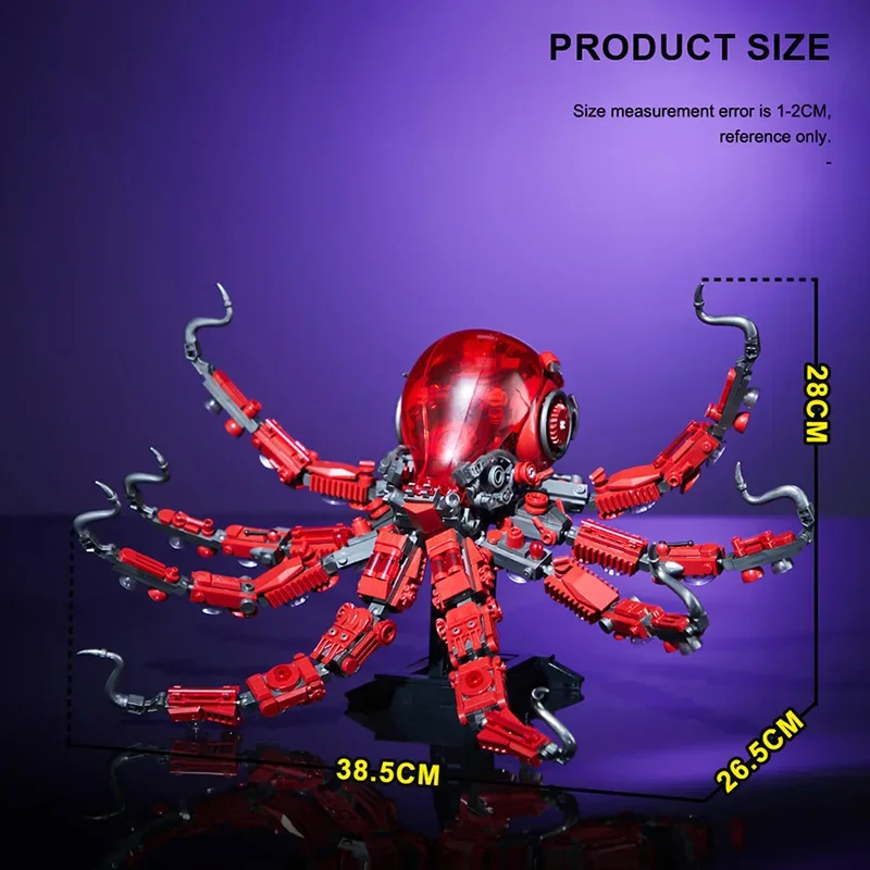 Kreatywny MOC 882 sztuk mechaniczny model ośmiornicy zestaw klocków budowlanych DIY montaż Mechs Octopus cegły zestawy zabawki dla dzieci prezenty
