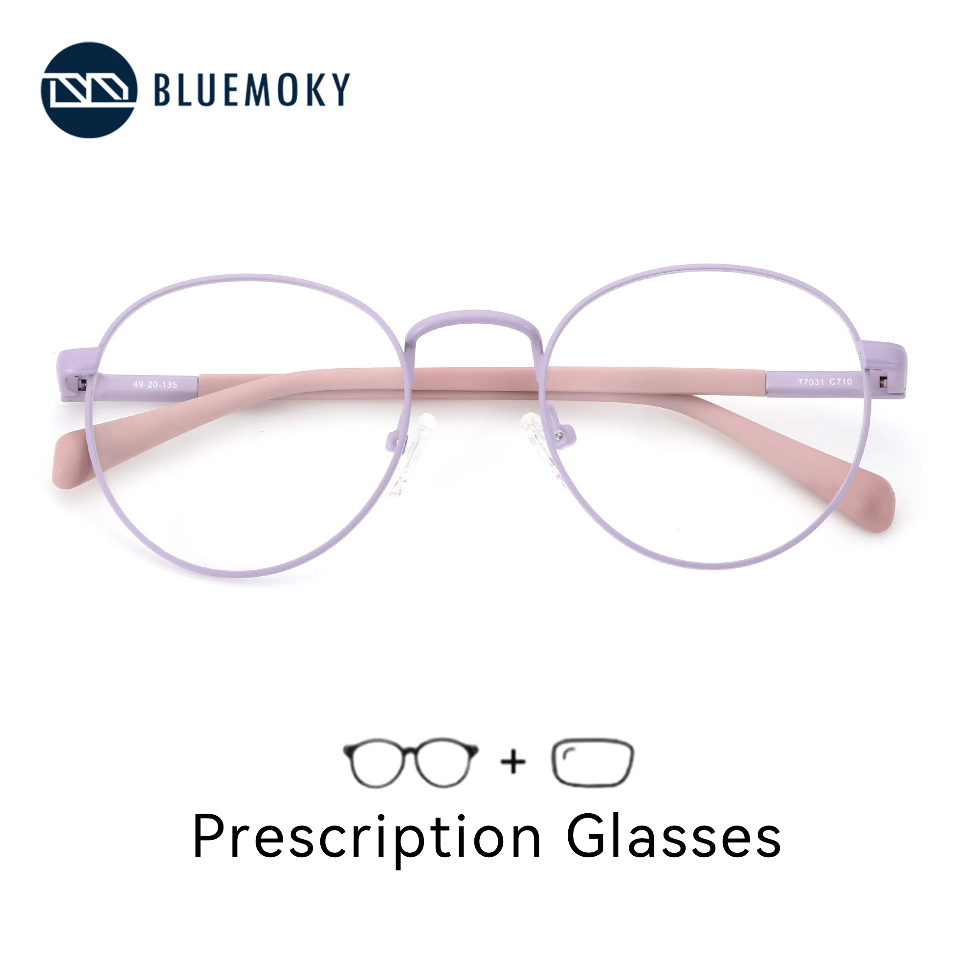 

BLUEMOKY S размер металлические и ацетатные очки по индивидуальному заказу, круглые фотохромные мультифокальные очки для близорукости, оптические линзы для женщин