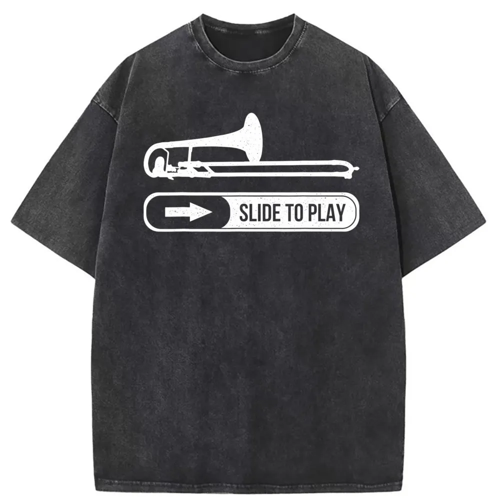 Funny Trombone T Shirt Trombonist Slide To Play Man T Shirt Hip Hop Long Sleeve For Men Mother Day Sweatshirts Cool Clothing